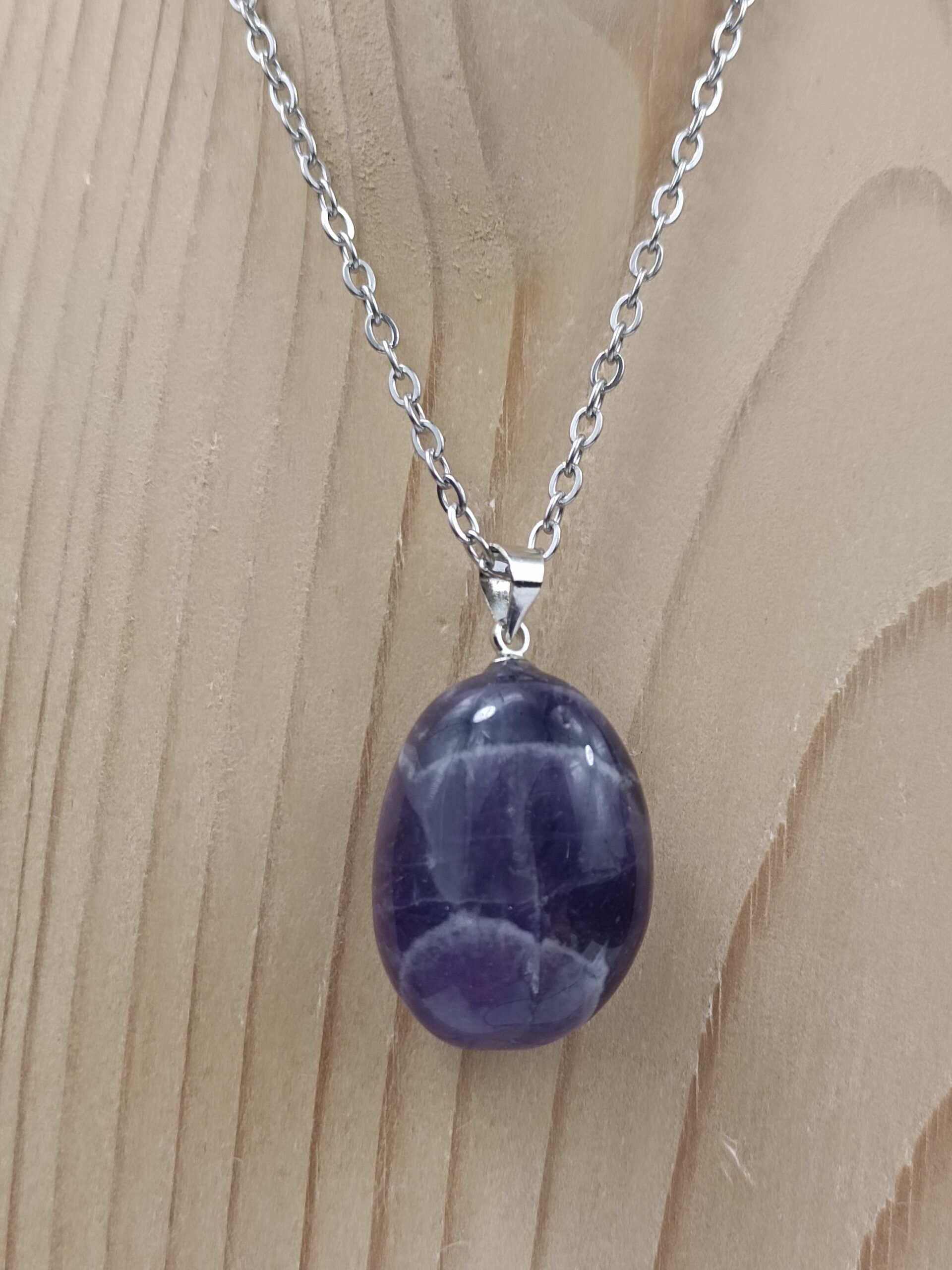 Collier Améthyste rubanée qualité A – Pierre naturelle du Brésil
