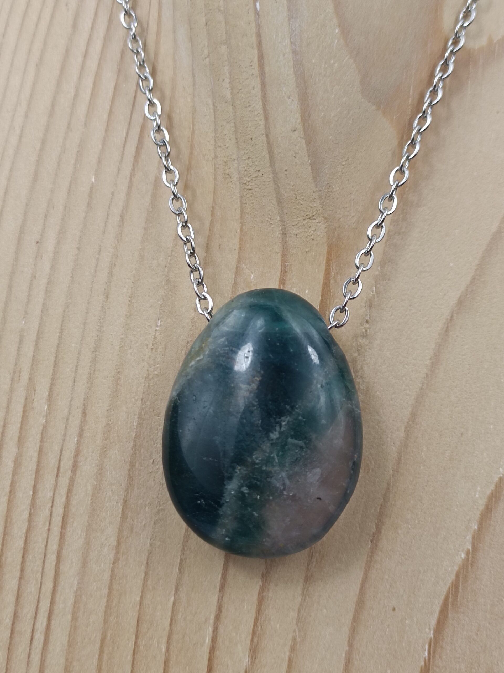 Collier Fluorine multicolore pierre percée naturelle qualité A – Image 2