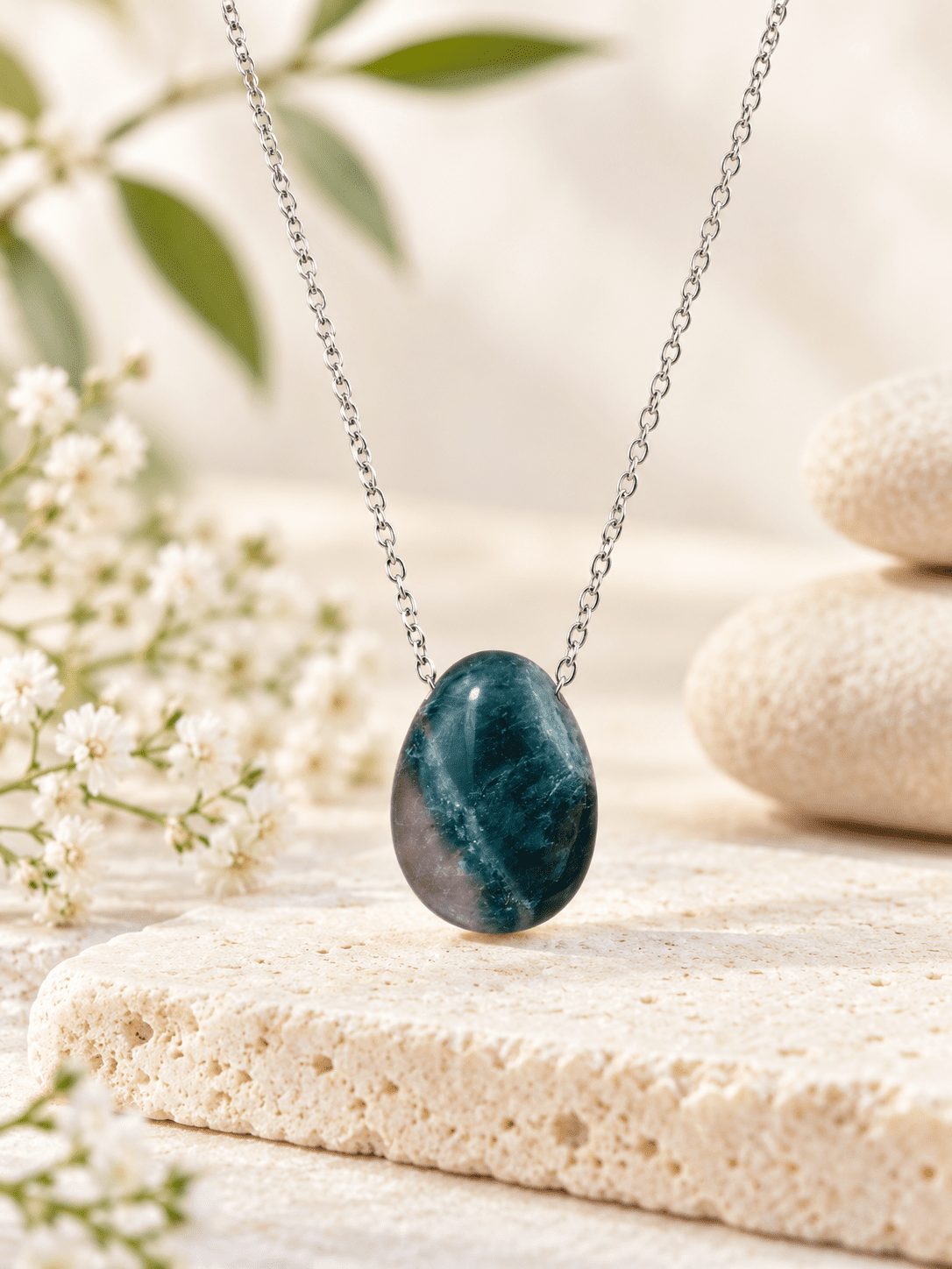 Collier Fluorine multicolore pierre percée naturelle qualité A